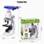 1200X Student Monocular Biological Microscope Set Carousel 14