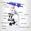 1200X Student Monocular Biological Microscope Set Carousel 17