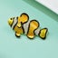 Cute Critters Brooch - Clown Fish - Green or Yellow Enamel With Crystals, Fun... Carousel 6