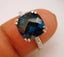 2.75CT BLUE COLOUR STONE & DIAMOND 14K SOLID WHITE GOLD RING Carousel 3