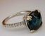 2.75CT BLUE COLOUR STONE & DIAMOND 14K SOLID WHITE GOLD RING Carousel 5