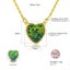 18K Gold Opal Jewellery Set Heart Shape "Luxor" (Green) Carousel 4