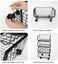 Trolley Basket with Lockable Casters Wire Organizer 4 Tiers Carousel 5