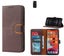 Redmi Note 11 PU leather wallet case canvas finish combined brown Carousel 1