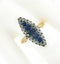 Antique French 18k Gold Silver GIA NO HEAT Pave Sapphire & Diamond Navette Ring Carousel 3