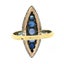 Antique French 18k Gold Silver GIA NO HEAT Pave Sapphire & Diamond Navette Ring Carousel 8