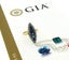 Antique French 18k Gold Silver GIA NO HEAT Pave Sapphire & Diamond Navette Ring Carousel 9