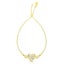 14k Yellow And White Gold Heart Love Charm Adjustable Bracelet, 9.25" Carousel 1