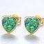 18K Gold Opal Jewellery Set Heart Shape "Luxor" (Green) Carousel 8