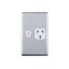 Alu Switch Wall Socket 250V 10A Single Powerpoints Vertical Carousel 1
