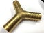 19mm Brass Barbed Y Hose Joiner / 3 Way Hose Tube Pipe Connector / Air Hosetail Carousel 1