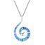 925 Sterling Silver Opal Fish Hook Koru Necklace "Rawiri" (Blue) Carousel 4