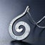 925 Sterling Silver Opal Fish Hook Koru Necklace "Rawiri" (White) Carousel 3