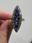 Antique French 18k Gold Silver GIA NO HEAT Pave Sapphire & Diamond Navette Ring Carousel 13