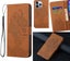 Iphone 15 pro max embossed PU leather wallet case floral & tiger brown Carousel 1
