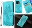 Oneplus 10 pro 5g embossed PU leather wallet case floral & tiger turquoise Carousel 1