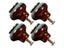 4pcs Ceramic Single Hole Cabinet Handles Wardrobe Cupboard Pull Handles Drawer Carousel 4