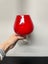 Vintage Mid Century Ruby Red Cased Glass Balloon Brandy Goblet Carousel 5