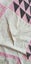 Antique/Vintage Pink Embroidery Flower Baskets Quilt Top Carousel 11
