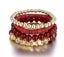 Red Fashionable Style Multi-layer Stretch Glass Bead Bracelet Carousel 1
