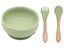 Silicone Suction Bowl with Spoon Fork Olive Green Carousel 2