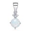 Silver Crystal Opal Necklace "Greer" (White) Carousel 5