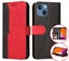 Iphone 15 suede wallet case collage style red Carousel 1