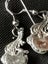 Sterling silver drop hook earrings 40mm x 12 red middle filigree Carousel 6