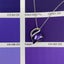 Silver Necklace with Crystal Heart Pendant "Margaritte" (Deep Purple) Carousel 3