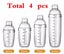 Plastic Martini Cocktail Shaker 350ml 530ml 700ml 1000ml Wine Beverage Mi CHK177 Carousel 5