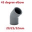 Gray 20/25/32mm PVC Pipe Fittings 3/4/5/6 Ways DIY Straight Elbow Equal Tee Conn Carousel 8