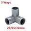 Gray 20/25/32mm PVC Pipe Fittings 3/4/5/6 Ways DIY Straight Elbow Equal Tee Conn Carousel 10