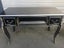 French Baroque Louis XV reproduction desk in satin black with silver /gold trim Carousel 2
