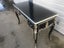 French Baroque Louis XV reproduction desk in satin black with silver /gold trim Carousel 1