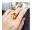 Yellow Sapphire Ring18k rose gold plated oval Carousel 1