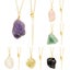 Boho Crystal Quartz Healing Point Chakra Gemstone Natural Stone Pendant Necklace Carousel 1