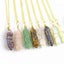 Boho Crystal Quartz Healing Point Chakra Gemstone Natural Stone Pendant Necklace Carousel 2