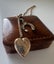 Antique Vintage 9k Yellow Gold Heart Locket & Horseshoe Pendant Charm Necklace Carousel 9