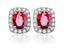 Studs Oval Shaped Ruby Gold Plated Platinum Earrings Carousel 1