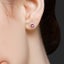 Studs Oval Shaped Ruby Gold Plated Platinum Earrings Carousel 3