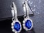 Oval Sapphire Tourmaline Hoop Drop Earrings Carousel 1