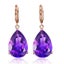 Amethyst Pear Rose Gold Plated Hoop Drop Earrings Carousel 1