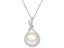 Simulated Pearl Pendant CZ Necklace for Women Carousel 1