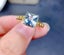 Blue Topaz Ring & Necklace Set / Sapphire CZ Pendant Necklace + Ring Gold Plated Carousel 3