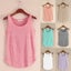 Women Slub Cotton Tank Top Sleeveless T Shirt Round Neck Loose Singlet Vest Tops Carousel 1