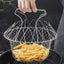 Foldable Steam Rinse Strain Fry French Chef Basket Cook Drainer Basket Carousel 13