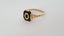 Lovely Antique Unisex 1920's Art Deco Era 9ct Gold Onyx Initial "O" Ring Carousel 6