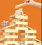 Wooden Building Blocks Balance Game Stacker Blocks 100pcs - Cool Colour Carousel 5