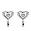 18K White Gold Crystal Heart Earrings "Elizabeth" Carousel 5