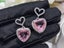 Pink CZ Heart Stud Earrings Carousel 2